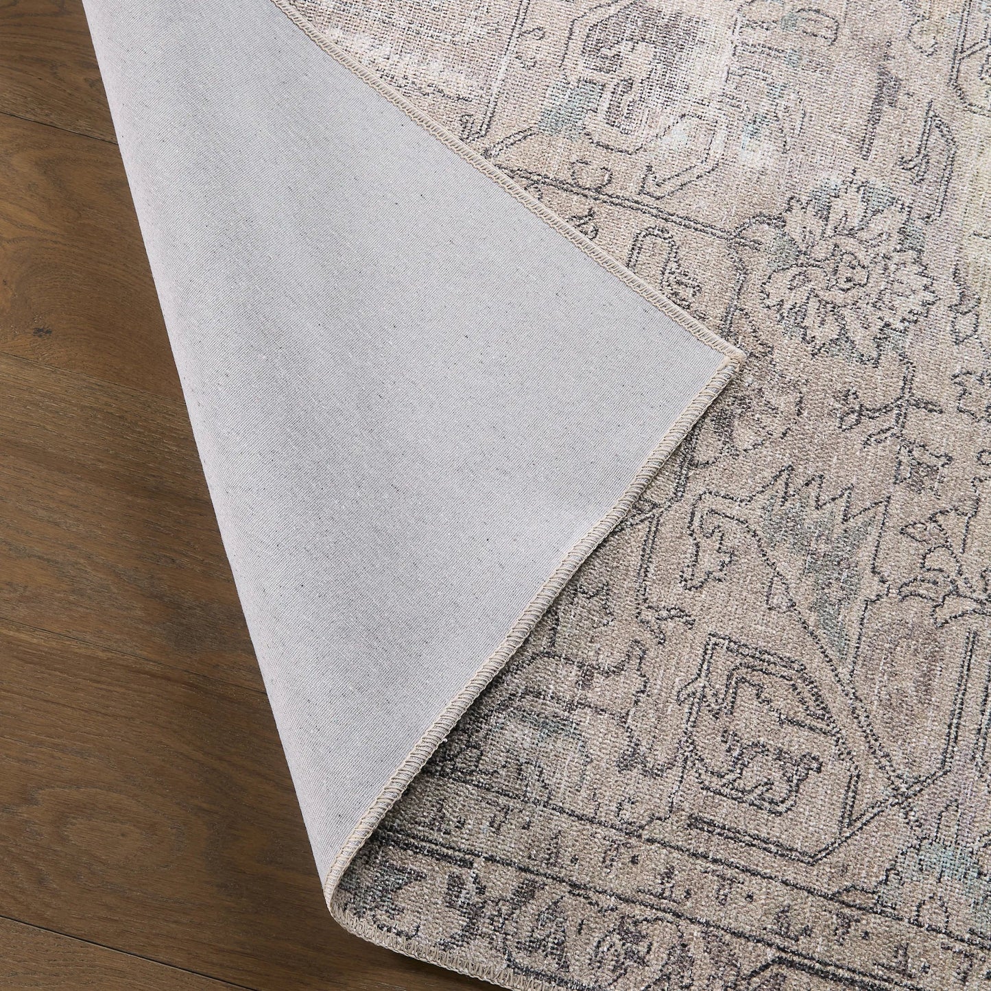 004 SI-1717836,SI-1717837,SI-1717838,SI-1717839,SI-1785614,SI-2386257 | Closeup | Kindred KND14 Rug by Jaipur Living in light blue, light tan. Made from 100% polyester in a unique style.