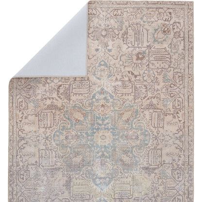 Kindred KND14 Rug by Jaipur Living in light blue, light tan. Made from 100% polyester in a unique style.