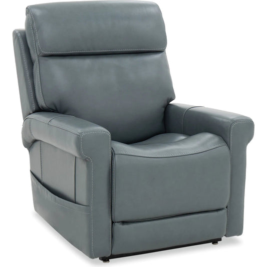 Locke Lift Chair with Power Recline by Hooker Furniture in maverick caribbean. Made from leather in a traditional style.