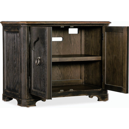 Americana Two-Door Nightstand by Hooker Furniture. Made from oak veneers with solid-wood edge top in a cottage & farmhouse style.