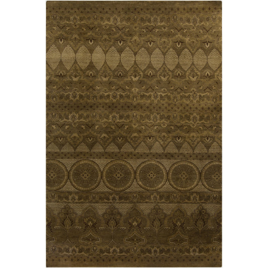Knightsbridge Rug - 1391 by Surya in tan, dark brown, light olive. Made from 100% new zealand wool in a unique style.