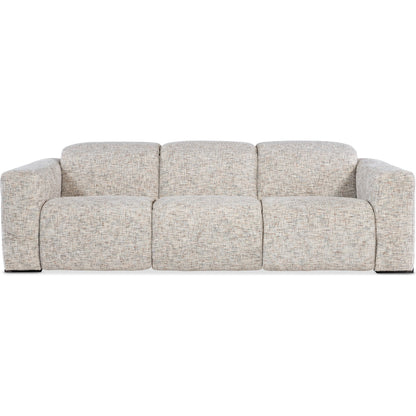 Atlas Power Sofa with Power Headrest by Hooker Furniture in odyssey frost and ebony. Made from fabric in a transitional style.