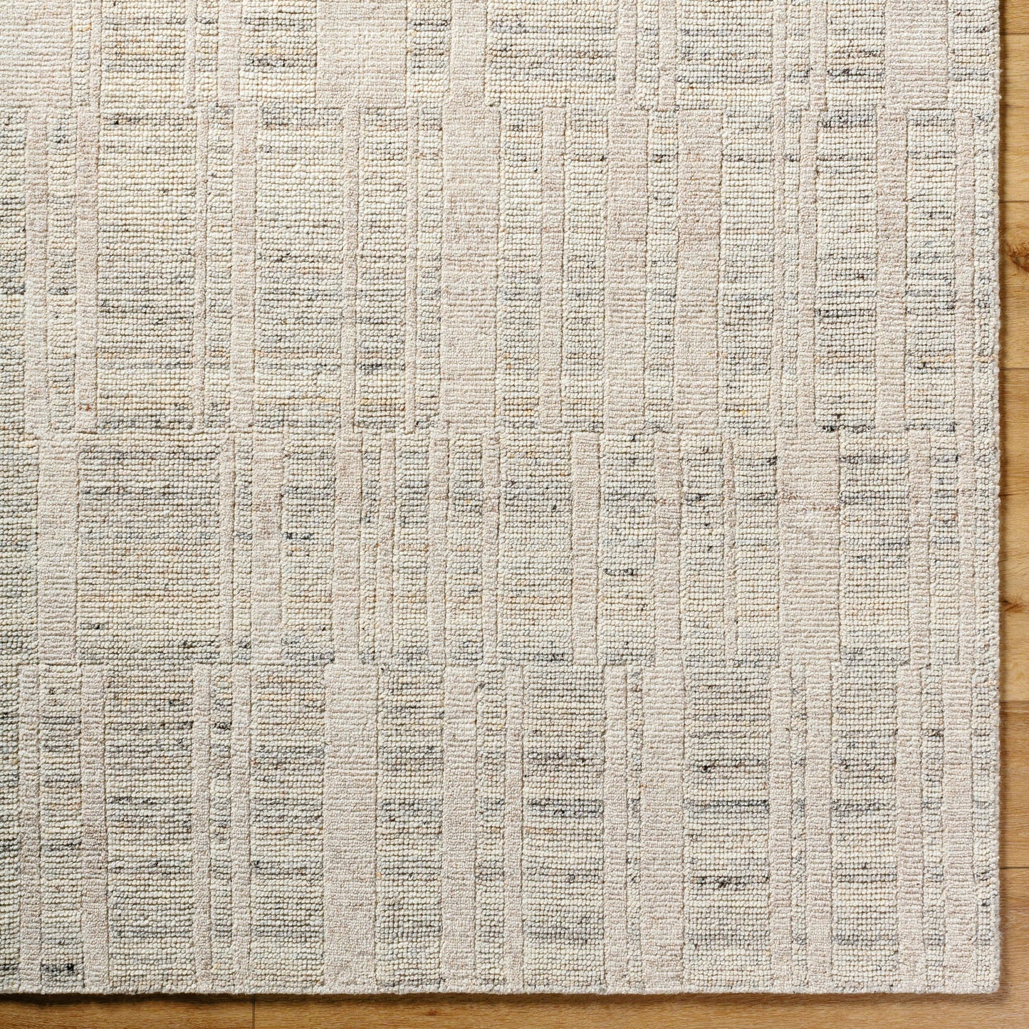 006 SI-2164500,SI-2164501,SI-2164502,SI-2164503,SI-2164504 | Closeup | Knoxville Rug - 529068 by Surya in ivory, taupe, slate gray, charcoal. Made from wool in a unique style.