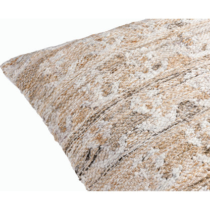 Kobe Accent Pillow - 533815 by Surya in tan, off-white, gray. Made from recycled pet yarn, polyester in a traditional style.