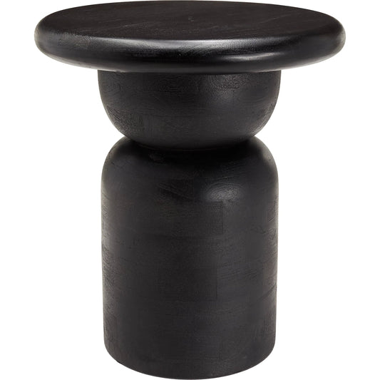 Koben End Table 532002 by Surya in top: black, base: black and sandblastedblack sand. Made from mango wood in a unique style.