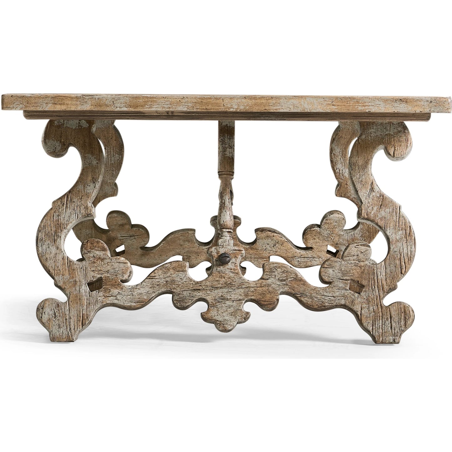 003 SI-2462575 | Additional Silo | Caldera Curved-Base Cocktail Table by Jonathan Charles in light spain painted walnut. Made from acacia in a traditional style.