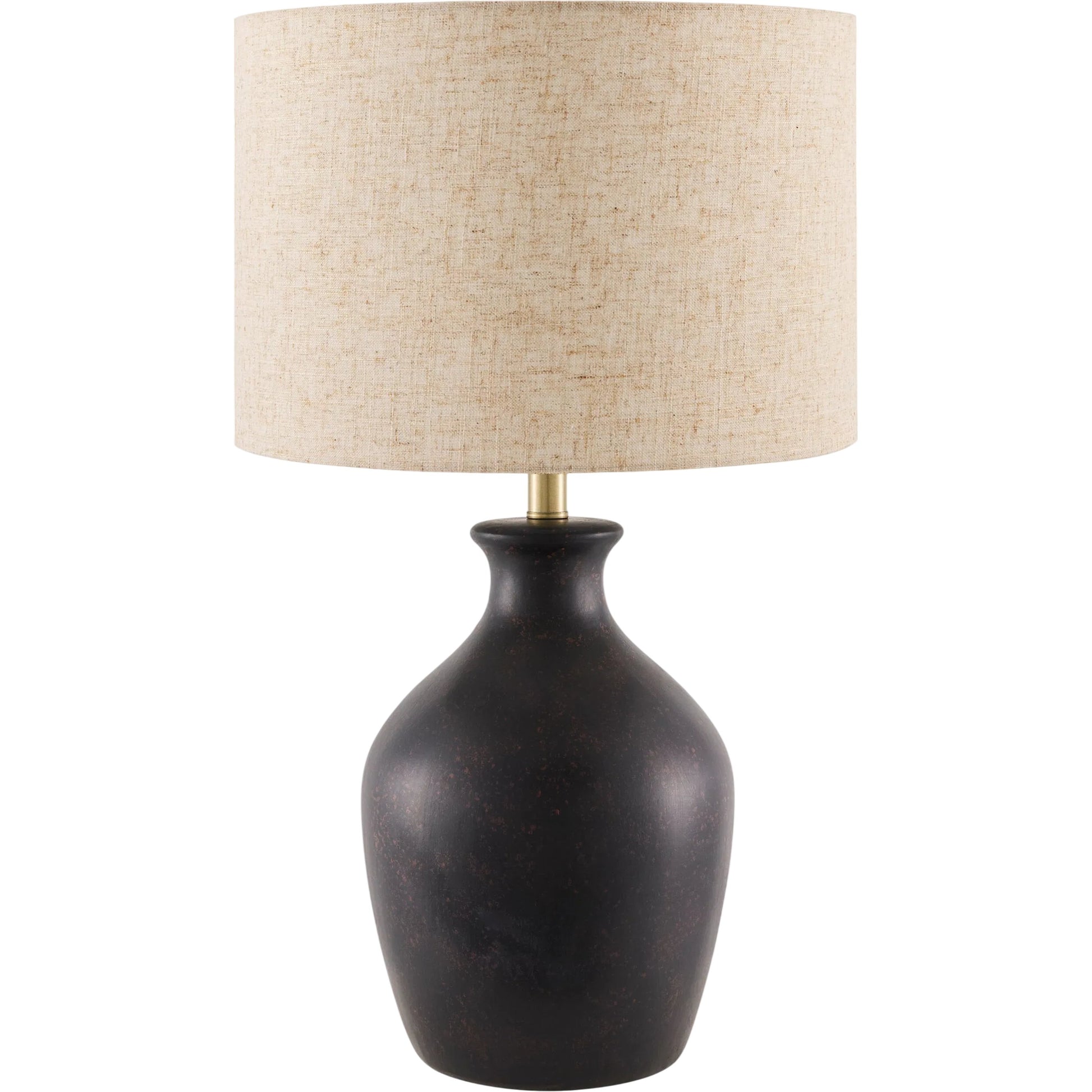 Karole Accent Table Lamp by Livabliss in glazed. Made from ceramic, linen, polyester in a unique style.