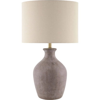 Karole Accent Table Lamp by Livabliss in glazed. Made from ceramic, linen, polyester in a unique style.
