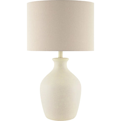 Karole Accent Table Lamp by Livabliss in glazed. Made from ceramic, linen, polyester in a unique style.