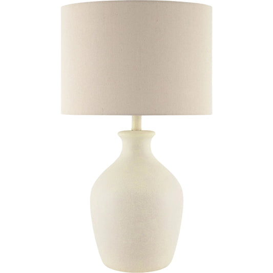 Karole Accent Table Lamp by Livabliss in glazed. Made from ceramic, linen, polyester in a unique style.