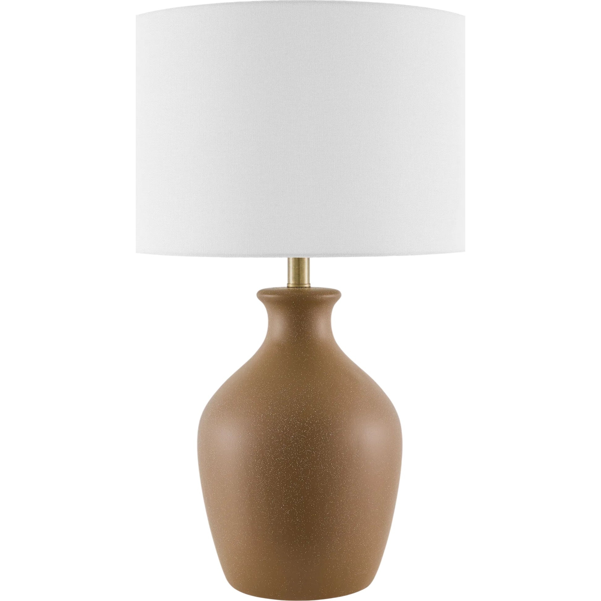 Karole Accent Table Lamp by Livabliss in glazed. Made from ceramic, linen, polyester in a unique style.