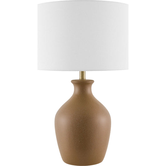 Karole Accent Table Lamp by Livabliss in glazed. Made from ceramic, linen, polyester in a unique style.