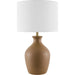 Karole Accent Table Lamp by Livabliss in glazed. Made from ceramic, linen, polyester in a unique style.