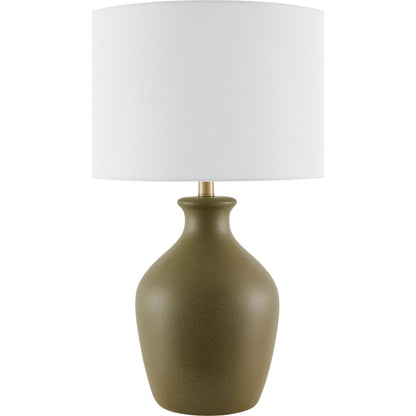 Karole Accent Table Lamp by Livabliss in glazed. Made from ceramic, linen, polyester in a unique style.