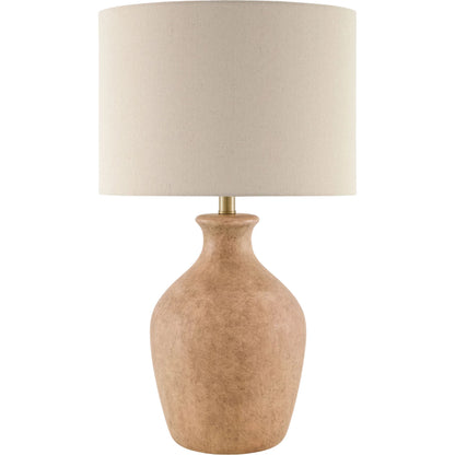 Karole Accent Table Lamp by Livabliss in glazed. Made from ceramic, linen, polyester in a unique style.