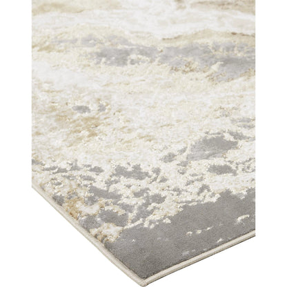 Aura Rug - 3563F by Feizy in ivory, silver, gold. Made from polyester, polypropylene in a unique style.