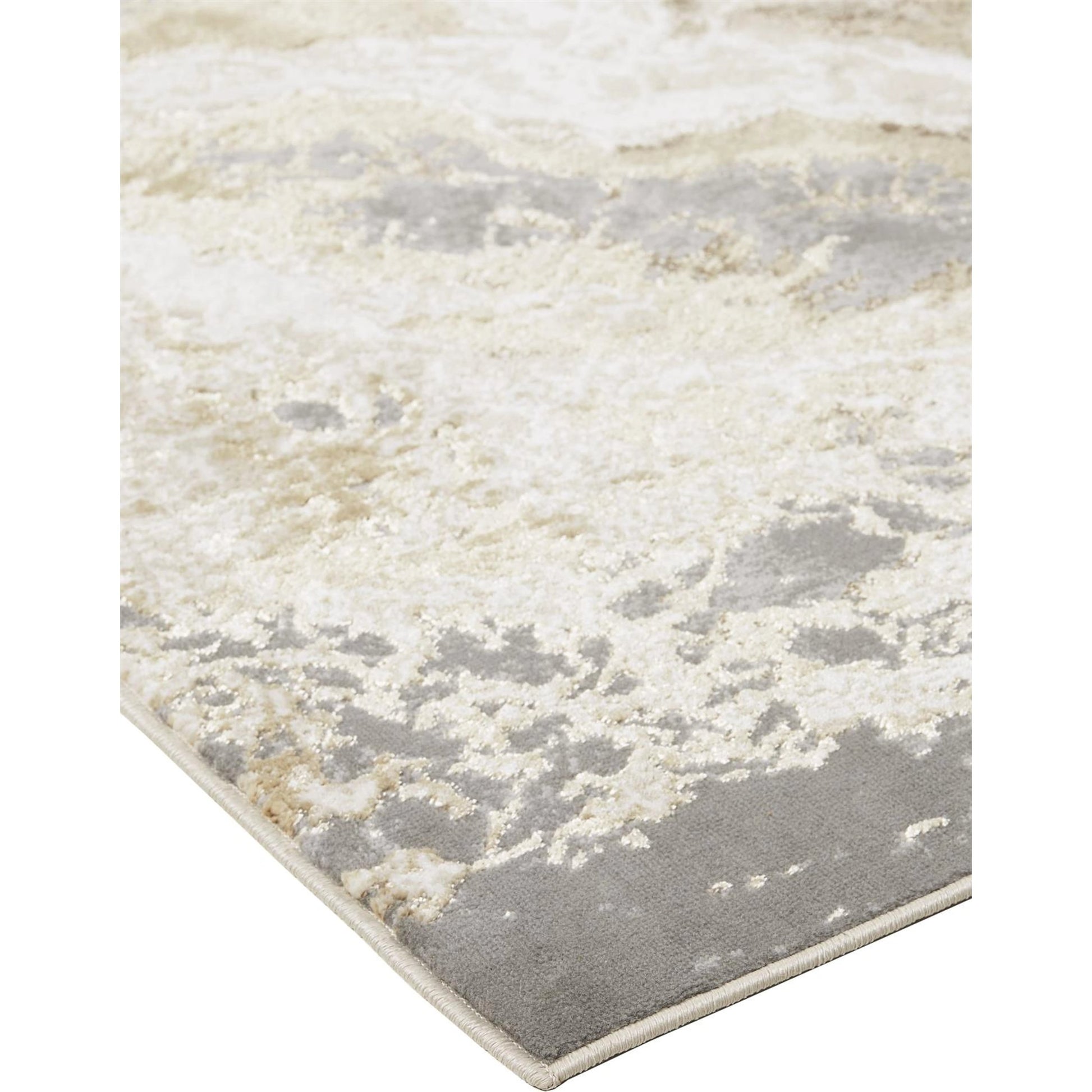 Aura Rug - 3563F by Feizy in ivory, silver, gold. Made from polyester, polypropylene in a unique style.