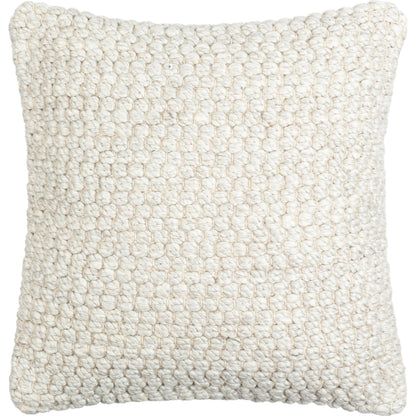 Kolapur Pillow - 479651 by Surya in ivory, cream, pearl. Made from front: 60% viscose, 20% wool, 20% cotton, back: 100% cotton in a modern style.
