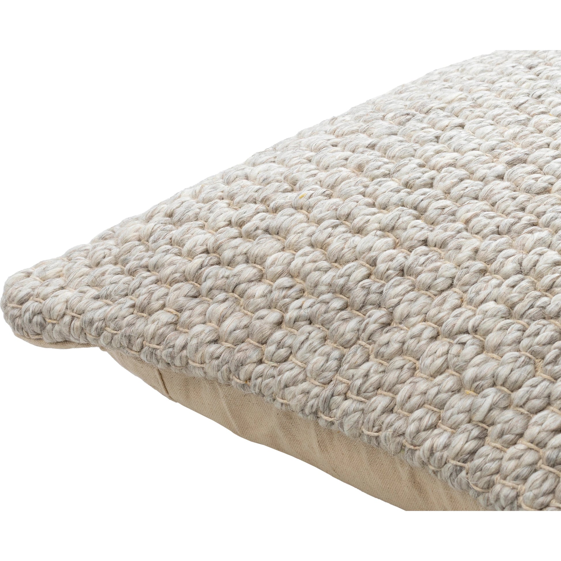 Kolapur Pillow - 479651 by Surya in ivory, cream, pearl. Made from front: 60% viscose, 20% wool, 20% cotton, back: 100% cotton in a modern style.