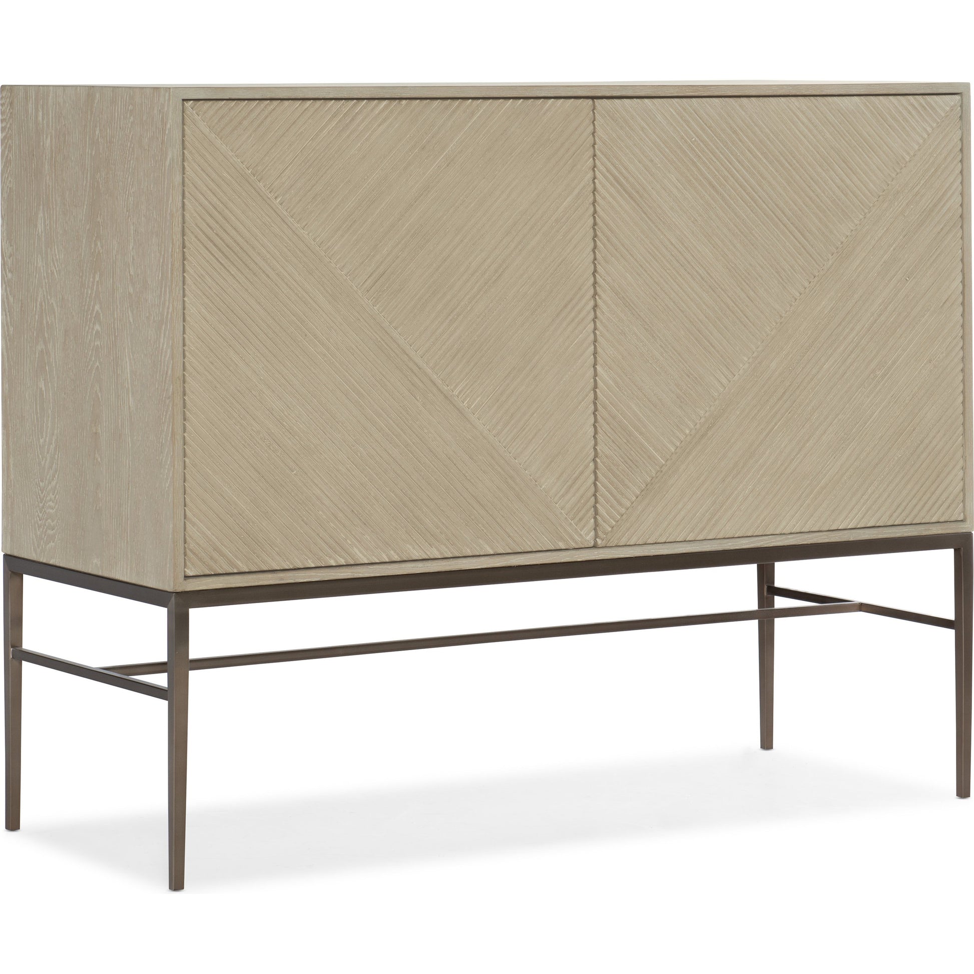 Cascade Cabinet by Hooker Furniture in terrain. Made from oak veneers, metal in a modern style.
