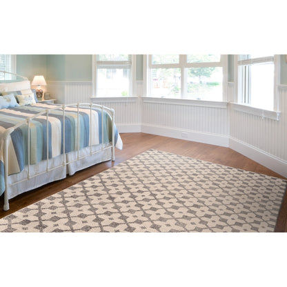 Parker Diamond Rug - I6050 by Feizy in ivory, gray. Made from viscose, polyester in a unique style.