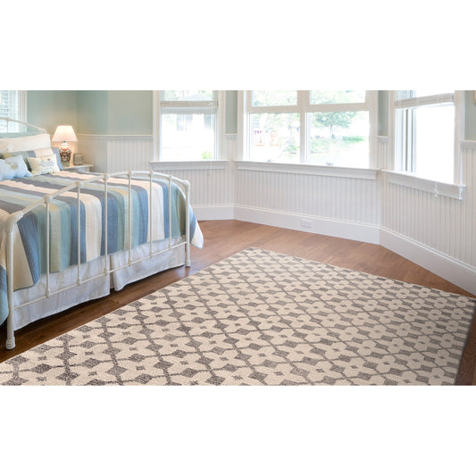 Parker Diamond Rug - I6050 by Feizy in ivory, gray. Made from viscose, polyester in a unique style.