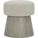Linea Round Bench by Bernhardt. Made from white oak veneers, fabric in a unique style.
