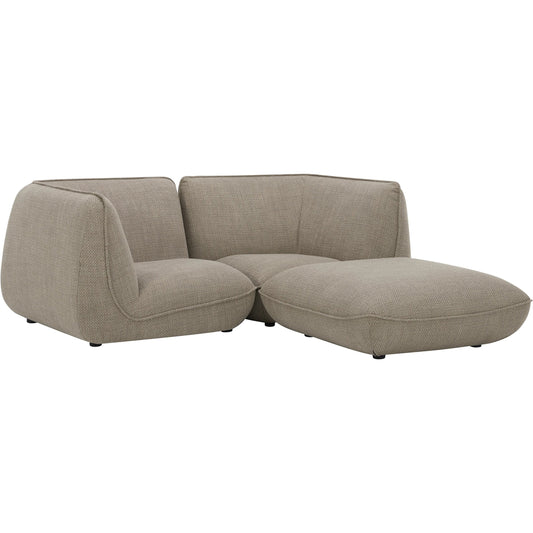 Zeppelin Nook Modular Sectional by Moe's Home Collection in speckled pumice. Made from upholstery: 80% polyester, 20% acrylic, solid wood, plywood construction, high density foam, polyfill cushions in a unique style.