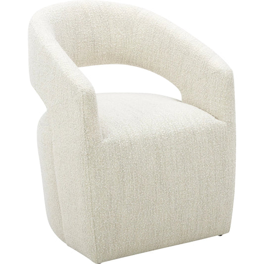 Barrow Rolling Dining Chair by Moe's Home Collection. Made from 100% polyester, solid wood, plywood frame, feathers, high-density foam, poly-fill, webbing, rolling base in a unique style.