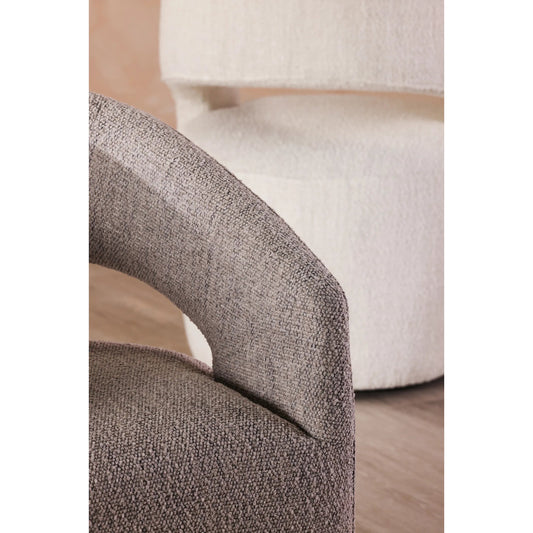 Barrow Rolling Dining Chair by Moe's Home Collection. Made from 100% polyester, solid wood, plywood frame, feathers, high-density foam, poly-fill, webbing, rolling base in a unique style.
