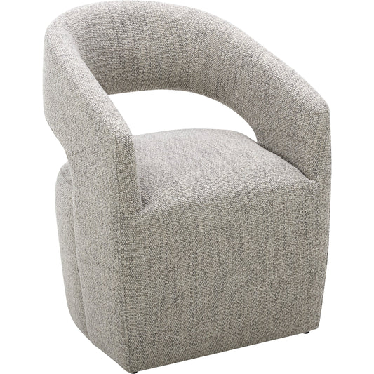 Barrow Rolling Dining Chair by Moe's Home Collection. Made from upholstery: 100% polyester, solid wood, plywood frame, feathers, high-density foam, poly-fill, webbing, rolling base in a modern style.