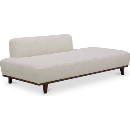 Bennett Daybed by Moe's Home Collection in taupe. Made from 95% polyester, 5% nylon, solid wood, plywood, high density foam, polyfill cushions, plastic black legs in a unique style.