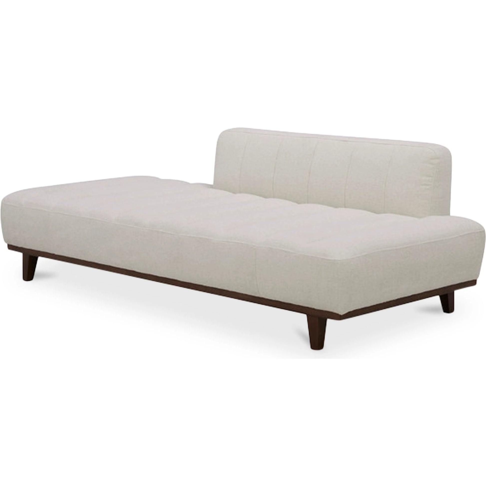 Bennett Daybed by Moe's Home Collection in taupe. Made from 95% polyester, 5% nylon, solid wood, plywood, high density foam, polyfill cushions, plastic black legs in a unique style.