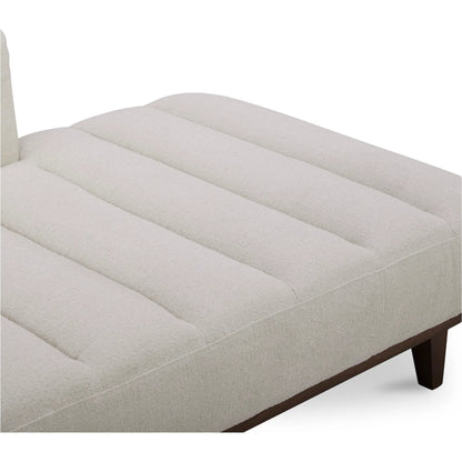 Bennett Daybed by Moe's Home Collection in taupe. Made from 95% polyester, 5% nylon, solid wood, plywood, high density foam, polyfill cushions, plastic black legs in a unique style.