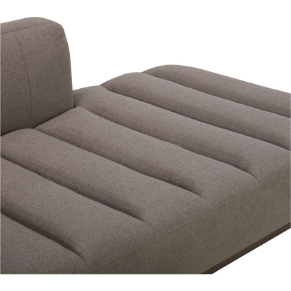Bennett Daybed by Moe's Home Collection in taupe. Made from 95% polyester, 5% nylon, solid wood, plywood, high density foam, polyfill cushions, plastic black legs in a unique style.