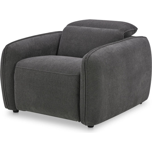 001 SI-2441362 | Primary Silo | Eli Power Recliner Chair by Moe's Home Collection. Made from 100% polyester, solid wood, plywood, high density foam, polyfill cushions, plastic black legs in a unique style.