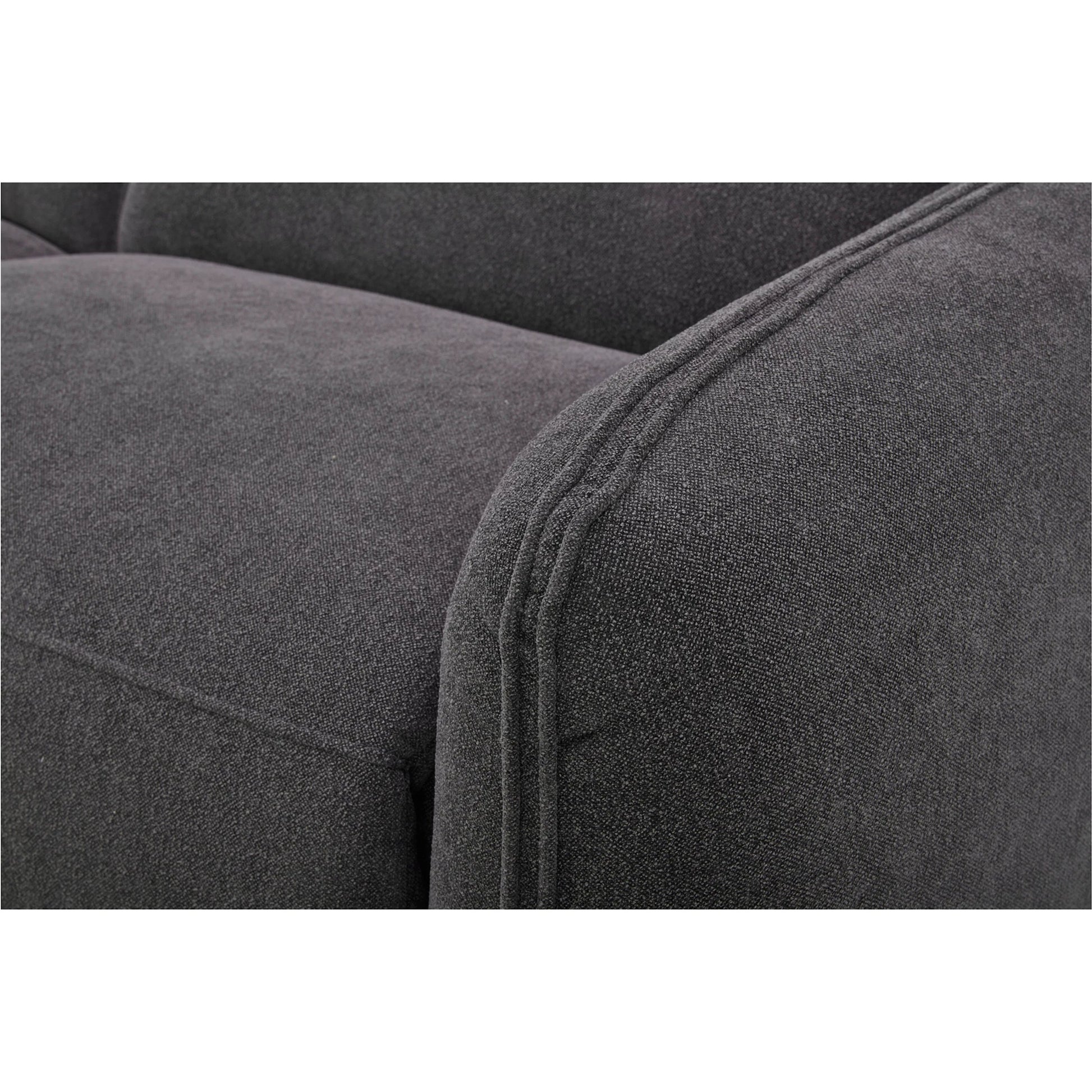 Eli Power Recliner Chair by Moe's Home Collection. Made from 100% polyester, solid wood, plywood, high density foam, polyfill cushions, plastic black legs in a unique style.