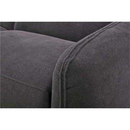 Eli Power Recliner Chair by Moe's Home Collection. Made from 100% polyester, solid wood, plywood, high density foam, polyfill cushions, plastic black legs in a unique style.