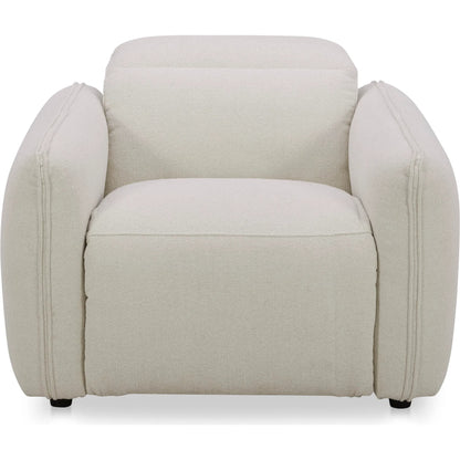 Eli Power Recliner Chair by Moe's Home Collection. Made from 100% polyester, solid wood, plywood, high density foam, polyfill cushions, plastic black legs in a unique style.