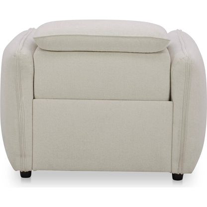Eli Power Recliner Chair by Moe's Home Collection. Made from 100% polyester, solid wood, plywood, high density foam, polyfill cushions, plastic black legs in a unique style.
