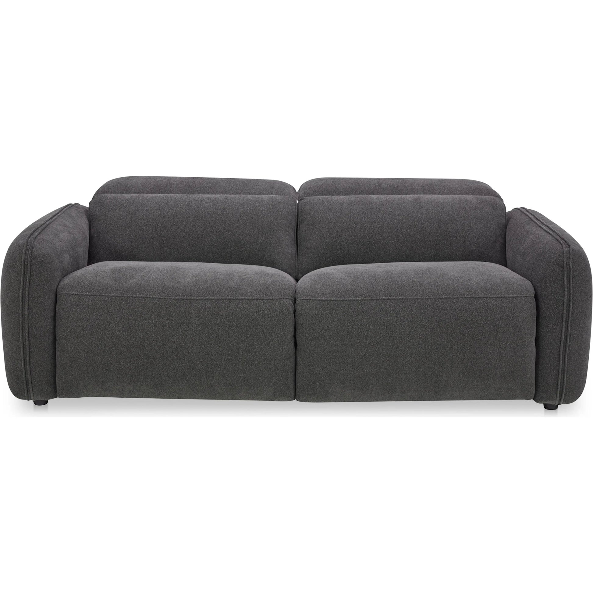 Eli Power Recliner Sofa by Moe's Home Collection. Made from 100% polyester, solid wood, plywood, high density foam, polyfill cushions, plastic black legs in a unique style.