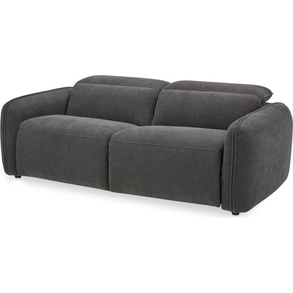 Eli Power Recliner Sofa by Moe's Home Collection. Made from 100% polyester, solid wood, plywood, high density foam, polyfill cushions, plastic black legs in a unique style.