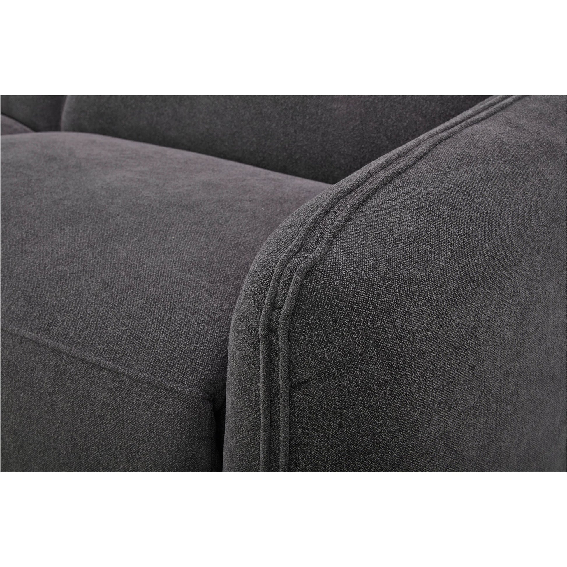 Eli Power Recliner Sofa by Moe's Home Collection. Made from 100% polyester, solid wood, plywood, high density foam, polyfill cushions, plastic black legs in a unique style.