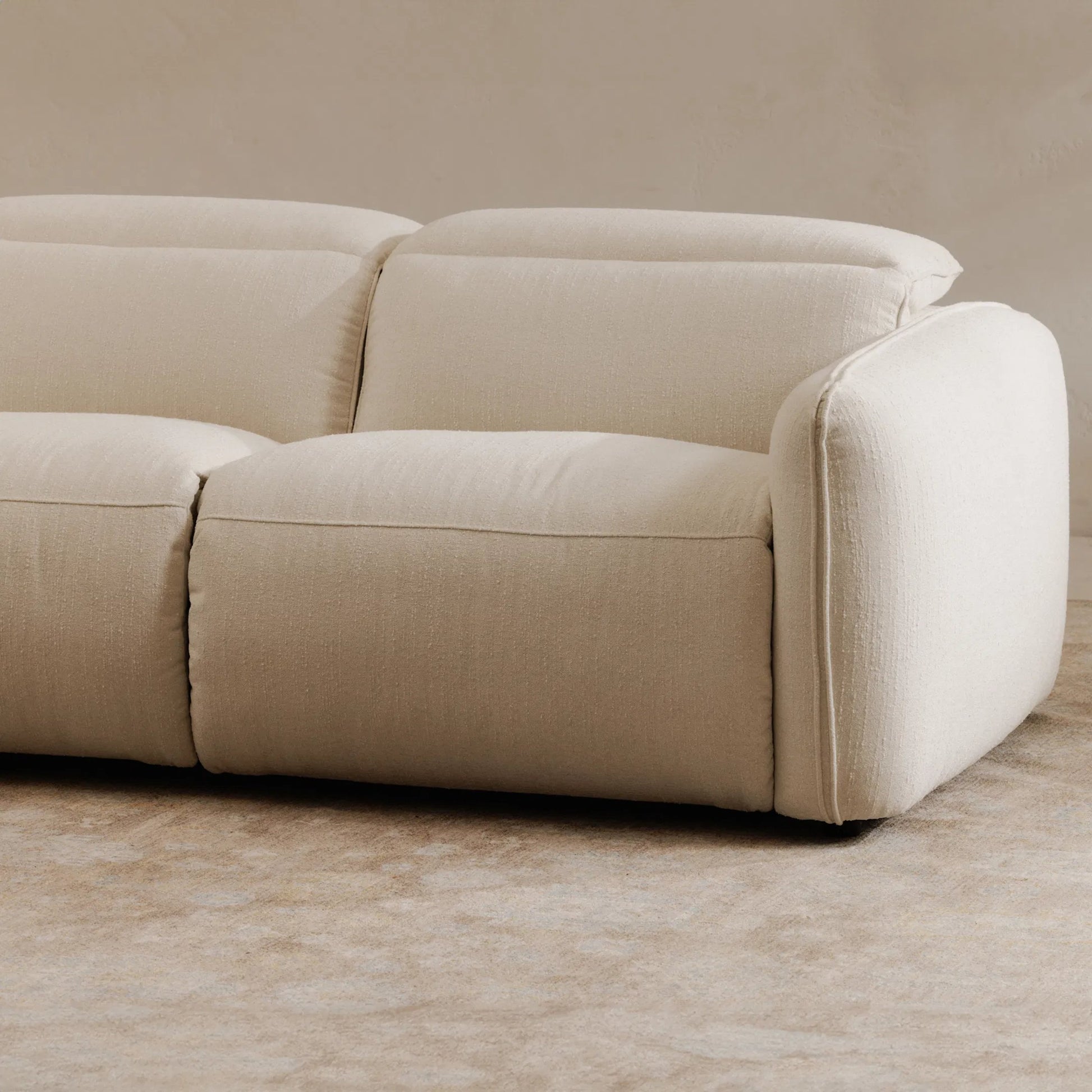 Eli Power Recliner Sofa by Moe's Home Collection. Made from 100% polyester, solid wood, plywood, high density foam, polyfill cushions, plastic black legs in a unique style.