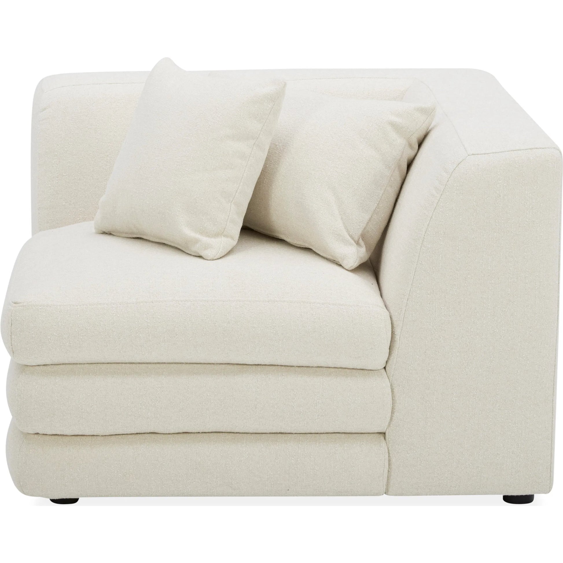 Lowtide Corner Chair by Moe's Home Collection in surie shadow. Made from upholstery: 80% polyester, 20% acrylic, solid wood, plywood frame, foam seat in a transitional style.