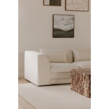 Lowtide Corner Chair by Moe's Home Collection in surie shadow. Made from upholstery: 80% polyester, 20% acrylic, solid wood, plywood frame, foam seat in a transitional style.