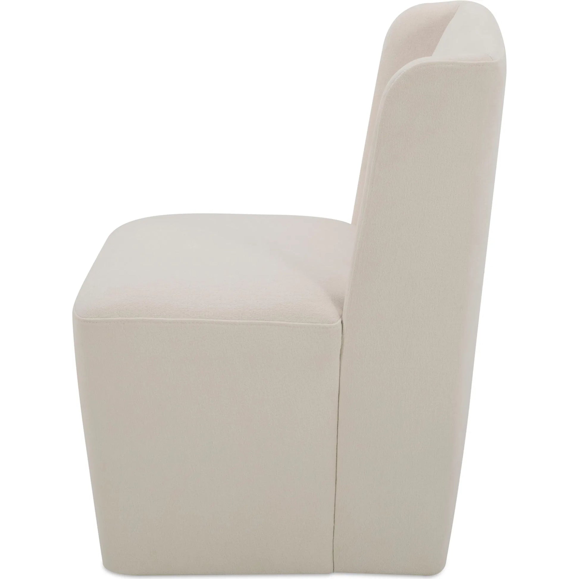 Cormac Rolling Dining Chair Performance Fabric by Moe's Home Collection. Made from upholstery: 100% polyester, poplar multi, layer board, laminated veneer lumber, high density foam, metal wheels in a transitional style.