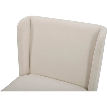 Cormac Rolling Dining Chair by Moe's Home Collection. Made from 100% polyester, poplar multi-layer board, laminated veneer lumber, high density foam, metal wheels in a transitional style.