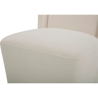 Cormac Rolling Dining Chair by Moe's Home Collection. Made from 100% polyester, poplar multi-layer board, laminated veneer lumber, high density foam, metal wheels in a transitional style.