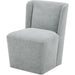 Cormac Rolling Dining Chair Performance Fabric by Moe's Home Collection. Made from upholstery: 100% polyester, poplar multi, layer board, laminated veneer lumber, high density foam, metal wheels in a transitional style.
